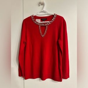 INC INTERNATIONAL CONCEPT RED SWEATER